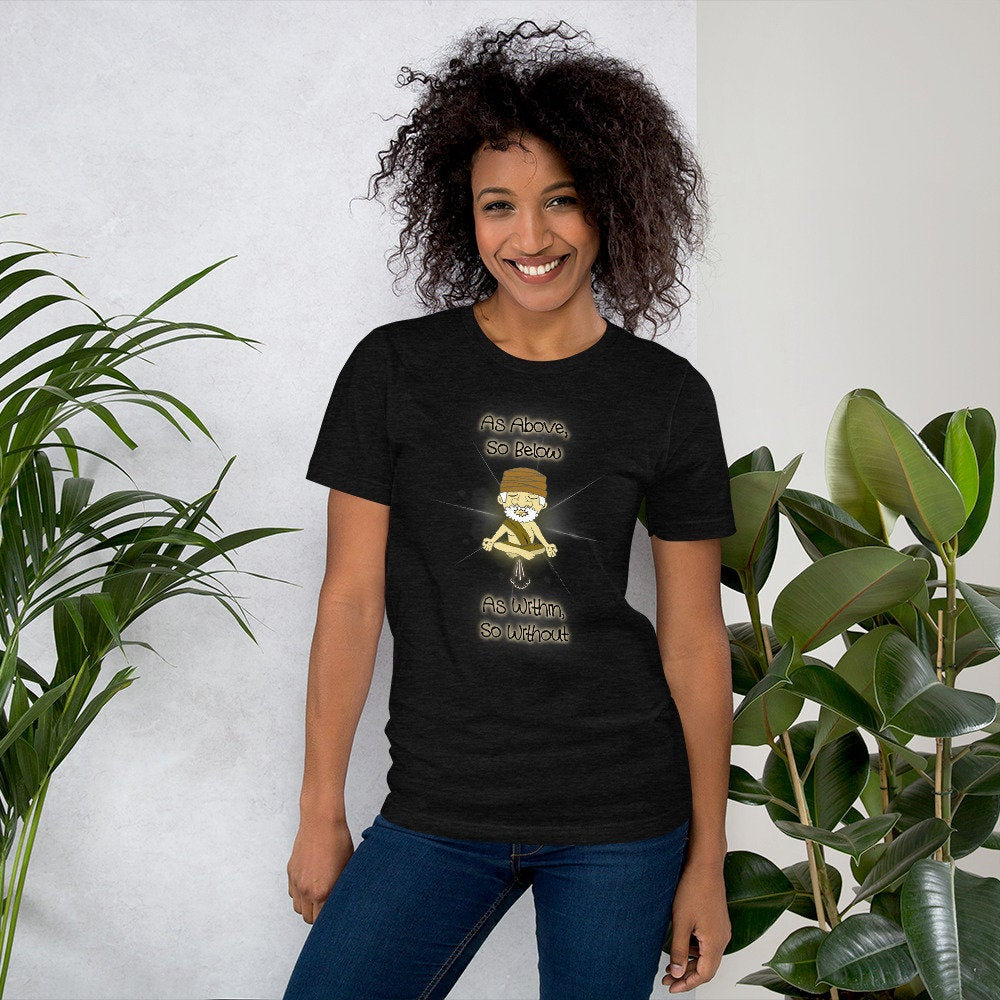 We think we figured out how levitation is achieved! #etsy shop: Short-Sleeve Unisex T-Shirt etsy.me/2LQRIci #streetwear #shortsleeve #crew #floatinglotus #yogapose #deeprelax #powerfulfarts #flatulencecontrol #fiberpower