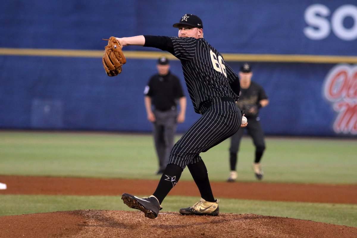May 23, 2019 - Game 12 of the #SECTourney:

In a pitcher's duel, <a href="/VandyBoys/">Vanderbilt Baseball</a>' Drake Fellows (<a href="/DrakeFellows/">Drake Fellows</a>) allowed just 🖐️ hits while striking out eight in six scoreless frames while improving to 11-0 as the Commodores topped Mississippi State 1-0.