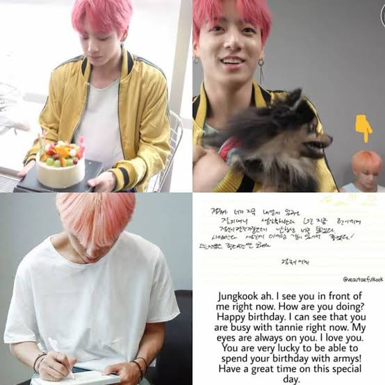 Taehyung's letter for jungkook on his birthday "i see you are busy with yeontan rn..my eye are always on you i love you" YOU CAN'T MAKE THIS SHIT UP.