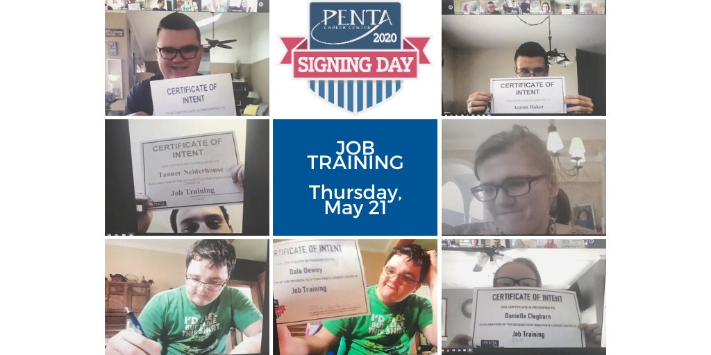 pentacareerctr's tweet photo. We welcome our new students who committed to Penta Career Center during their Virtual Signing Day, including the following programs: Job Training, Firefighting, Sophomore Exploratory, Digital Arts &amp; Design. To see more images, visit our FB page. 🙌🏽#IChosePenta #PentaPride https://t.co/qRQICuROrc