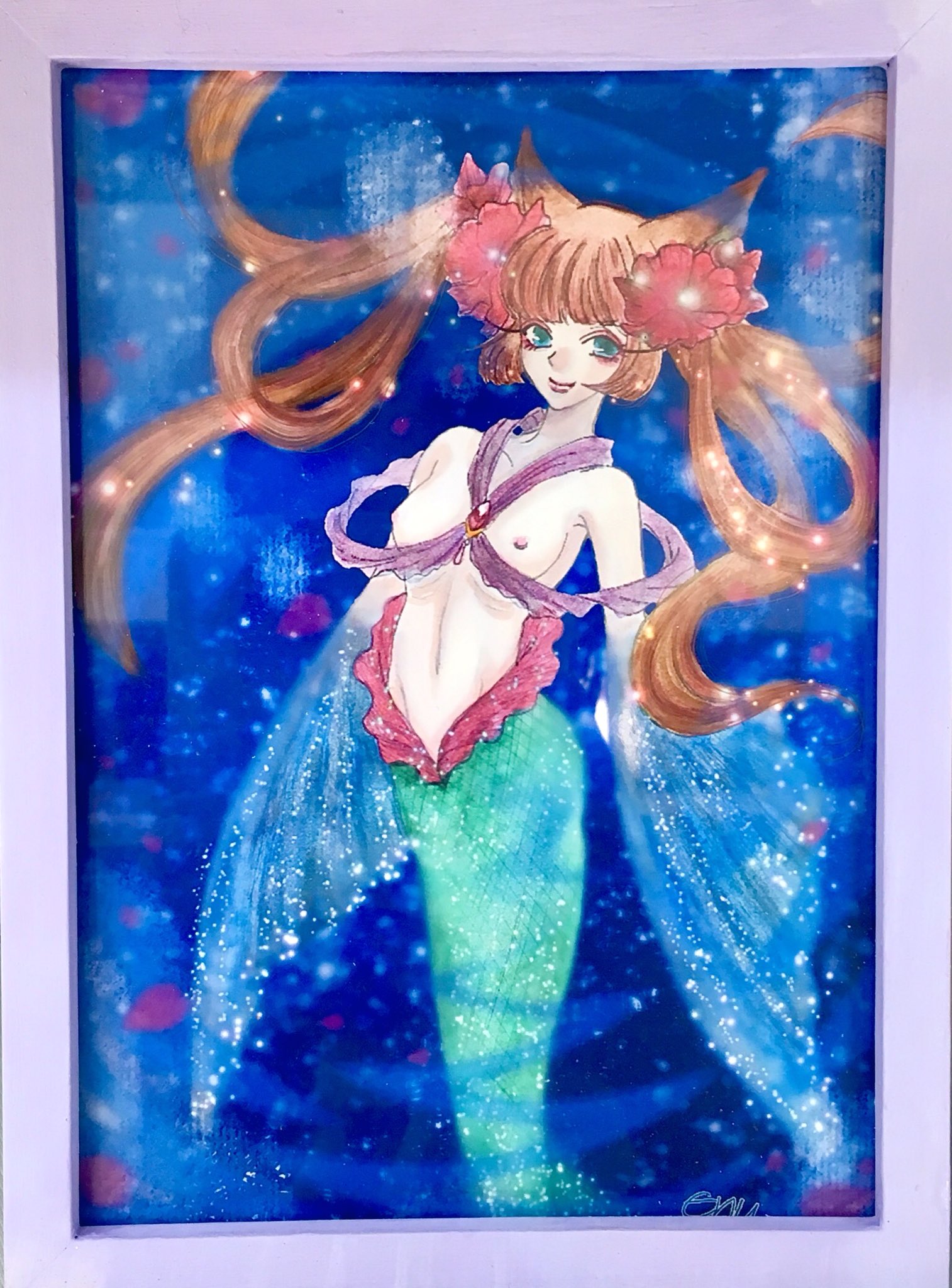 鎌倉mona 花と美少女展に参加中の作家様紹介 えぬ さん Candynext04 タイトル 泡沫の夢 00円 可憐な人魚の女の子と水の表現が幻想的で美しいイラストです 作品は店頭又は通販 Dm からもご購入が出来ます 展示会 絵描きさんと繋がり