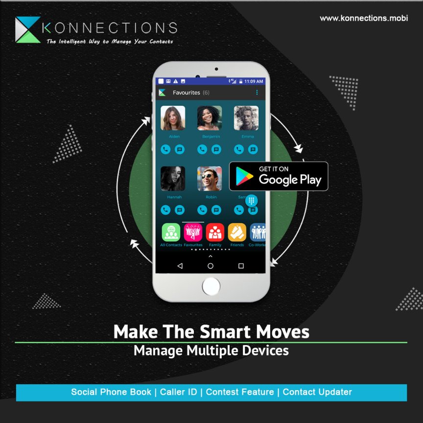 konnectionsapp's tweet photo. Manage multiple #devices
We believe in making things smarter, just #update a #contact in one device the other devices will be updated automatically
Download the #app now https://t.co/mPOUAXcwki
#freeapp #appmanagement #contestalert #winprize #winmobile #phonebookapp #konnections https://t.co/AgasgHm2RR