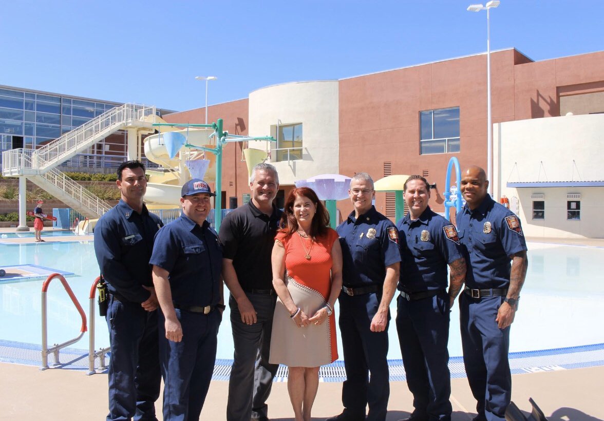 HPFireFighters's tweet photo. #ThrowbackThursday to last year's launch event for our annual summer safety campaign, Safe Pools Rule! Please remember to always follow the 3 P's of water safety and take extra measures to ensure your child's safety by enrolling them in swim lessons. #SafePoolsRule #HPFF https://t.co/FS96LyH9xt
