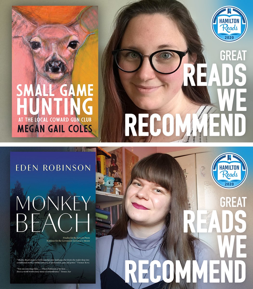 HamiltonLibrary's tweet photo. Looking for some great book recommendations?
Team HPL Meghan recommends 'Small Game Hunting at the Local Coward Gun Club' by Megan Gail Coles. Team HPL Sarah talks 'Monkey Beach' by Eden Robinson.
Watch as they provide highlights:
https://t.co/jduNGW5VmU
#HamOnt #HPLreads https://t.co/M7lEEHTom6