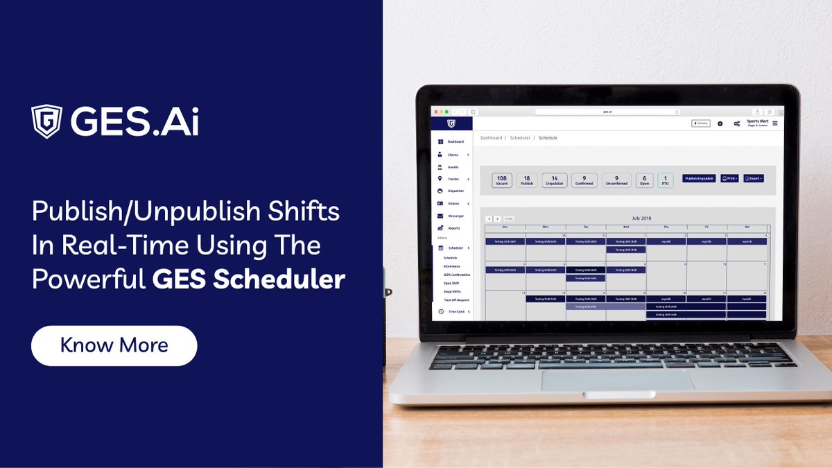 Automate your #securityguard scheduling process with the powerful yet flexible #GESscheduler module that effortlessly allows publishing &amp; unpublishing #guardshifts.

Know more: bit.ly/2OdbIGS
