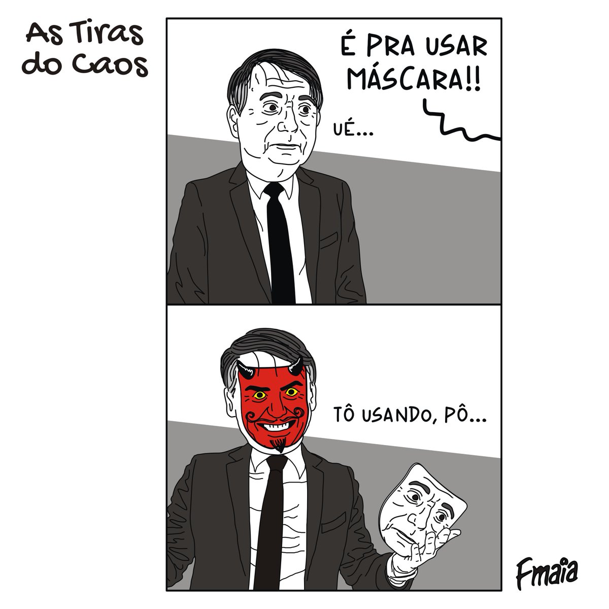 astirasdocaos's tweet photo. Eu acredito, sim, q pessoas podem mudar de comportamento, maaaaas... como ele não é uma pessoa... 😂😂😂😂👉👉👺
-
#astirasdocaos #brasil #quadrinhos #comics #charge #caricatura #mascara #bolsonaro #forabozo #capeta #lucifer #tinhoso #setepele #diabo #paidamentira #demônio https://t.co/w9GMmfjxDa