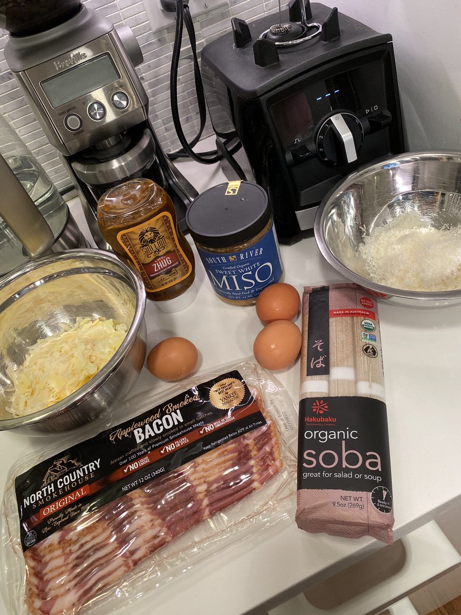 sammyschwartz's tweet image. Riffed on @chrissyteigen ‘s Spicy Miso Carbonara riff. Reader: it was indeed “magical”! #30mins #workwithwhatyougot