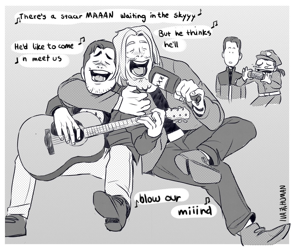 IvaHuman's tweet photo. Drinking buddies
I can imagine these two arguing at work n after they just go to the bar, get drunk n sing together. If ya got a better suggestion on what song they're probbly singing lemme know
#dbh #dbhcomic #GavinReed #dbhhank https://t.co/udYxs6n2kC