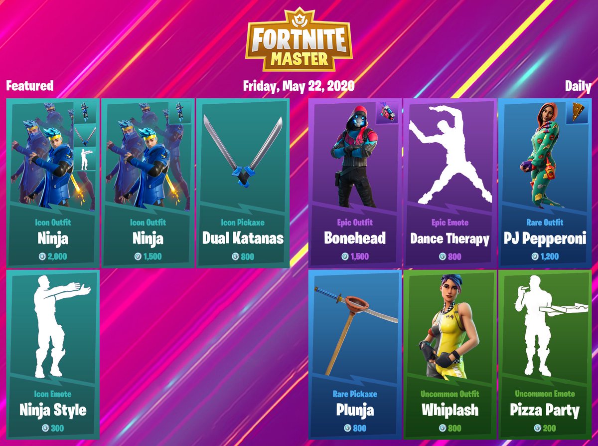#Fortnite Item Shop for Friday, May 22, 2020

Support-a-Creator Code: FNMasterCom