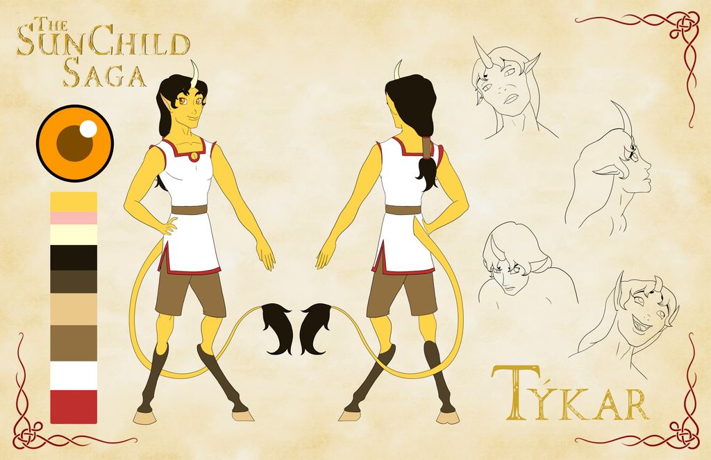 As far as "first OC ever made" it's easily Tykar. He first started showing up when I was back in elementary school, and I've been developing him ever since.