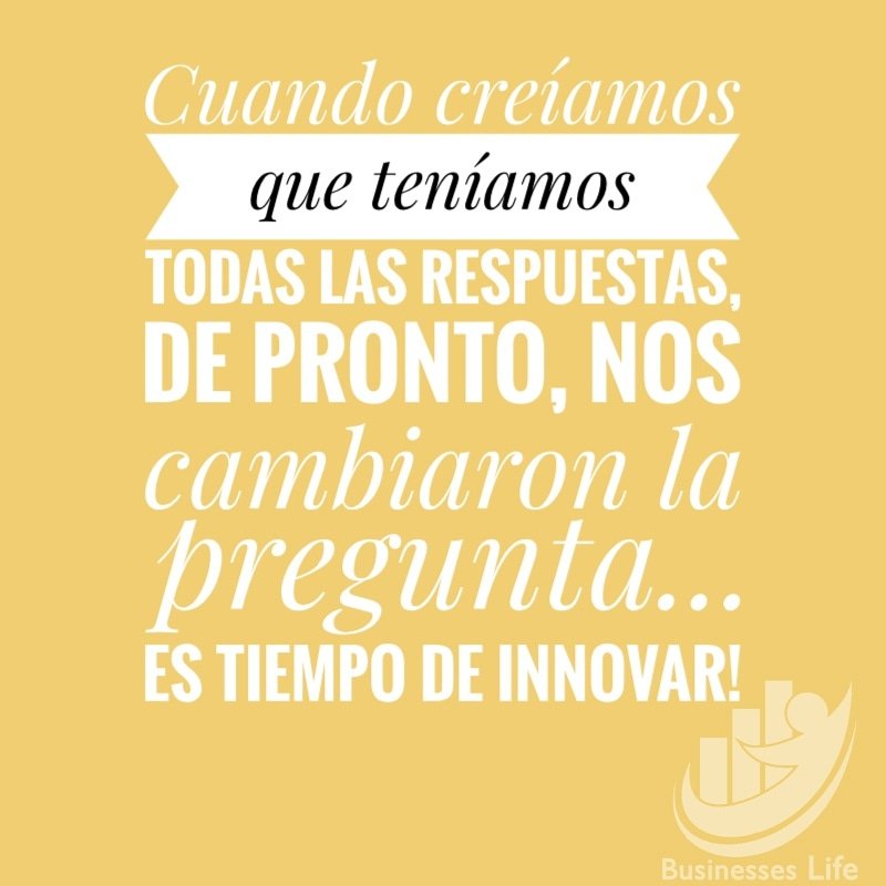 Businesseslife's tweet photo. Tiempo de innovar #businesseslife #plan #desarrolloempresarial #desarrolloorganizacional https://t.co/U3yxCmQZuZ