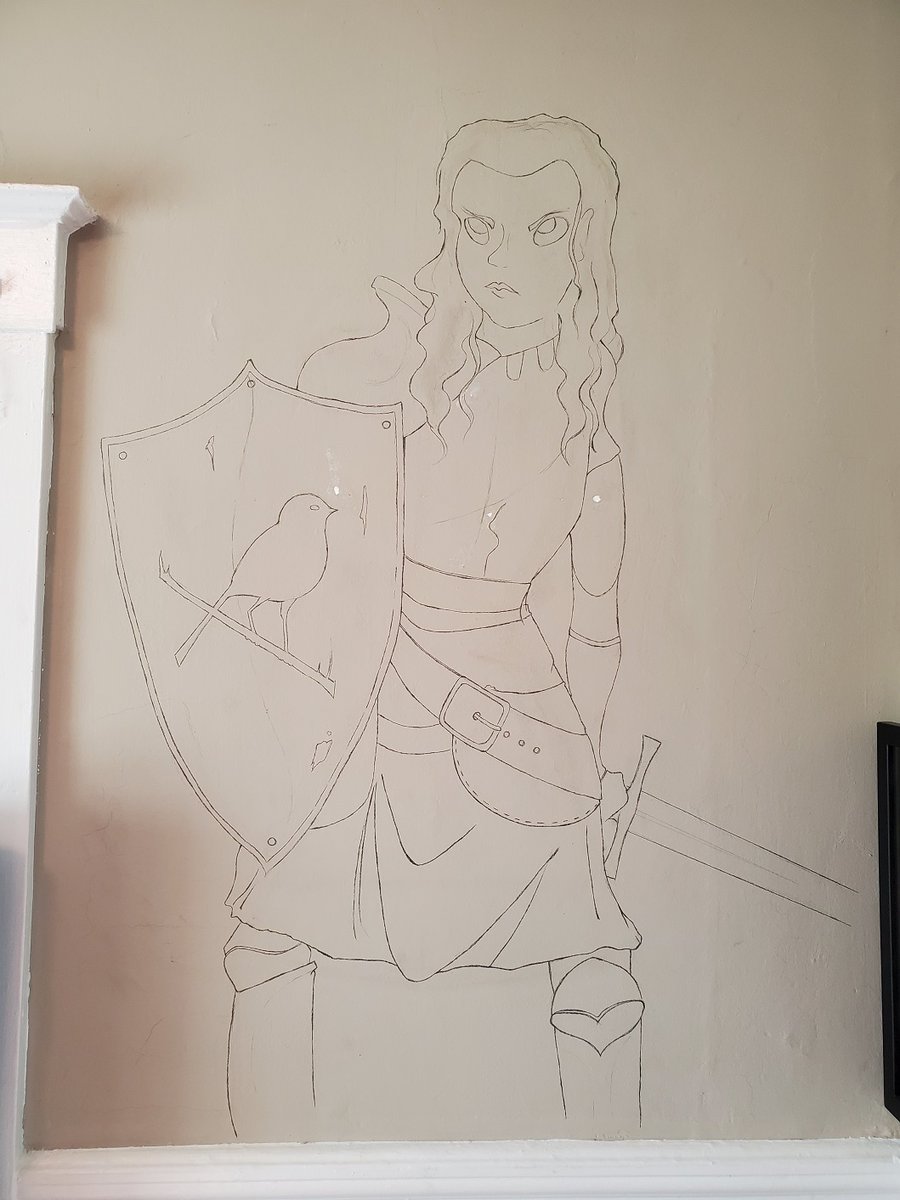 Manigarm's tweet image. I started my wall. Or, the base sketch, in any case.

#PandemicProject