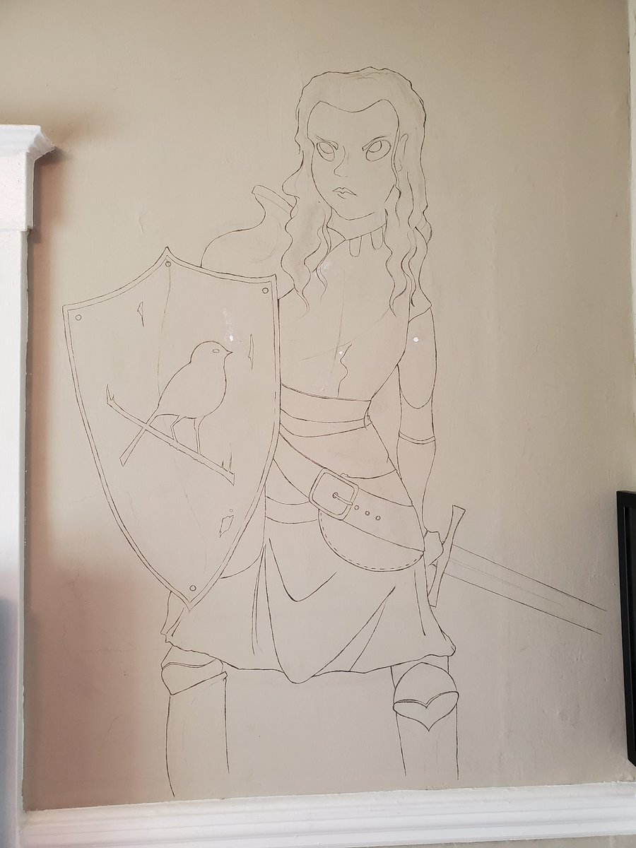 Manigarm's tweet image. I started my wall. Or, the base sketch, in any case.

#PandemicProject