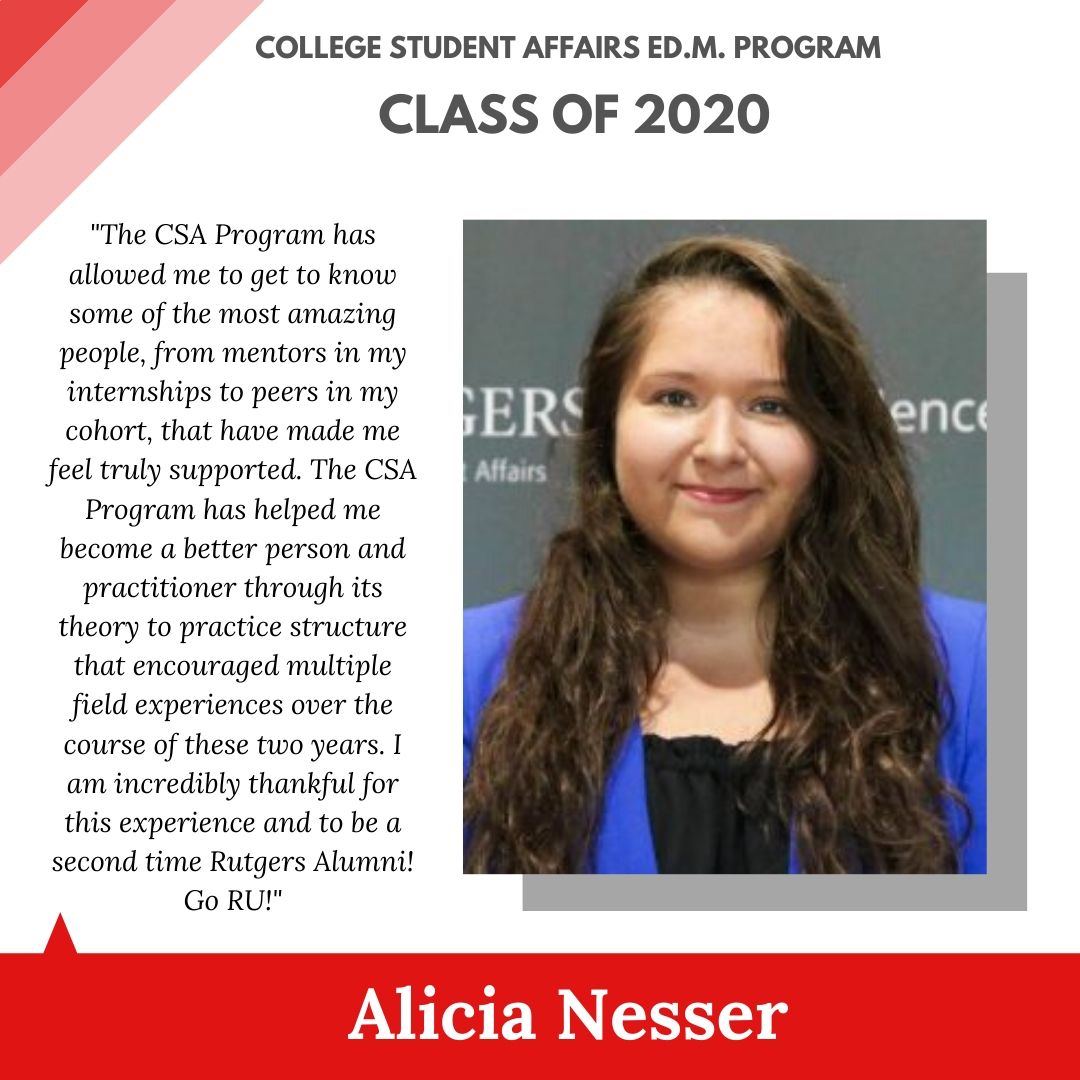 Rutgers_CSA's tweet photo. Our latest CSA Graduate Spotlight is Alicia Nesser! https://t.co/nIBBlAbq1u