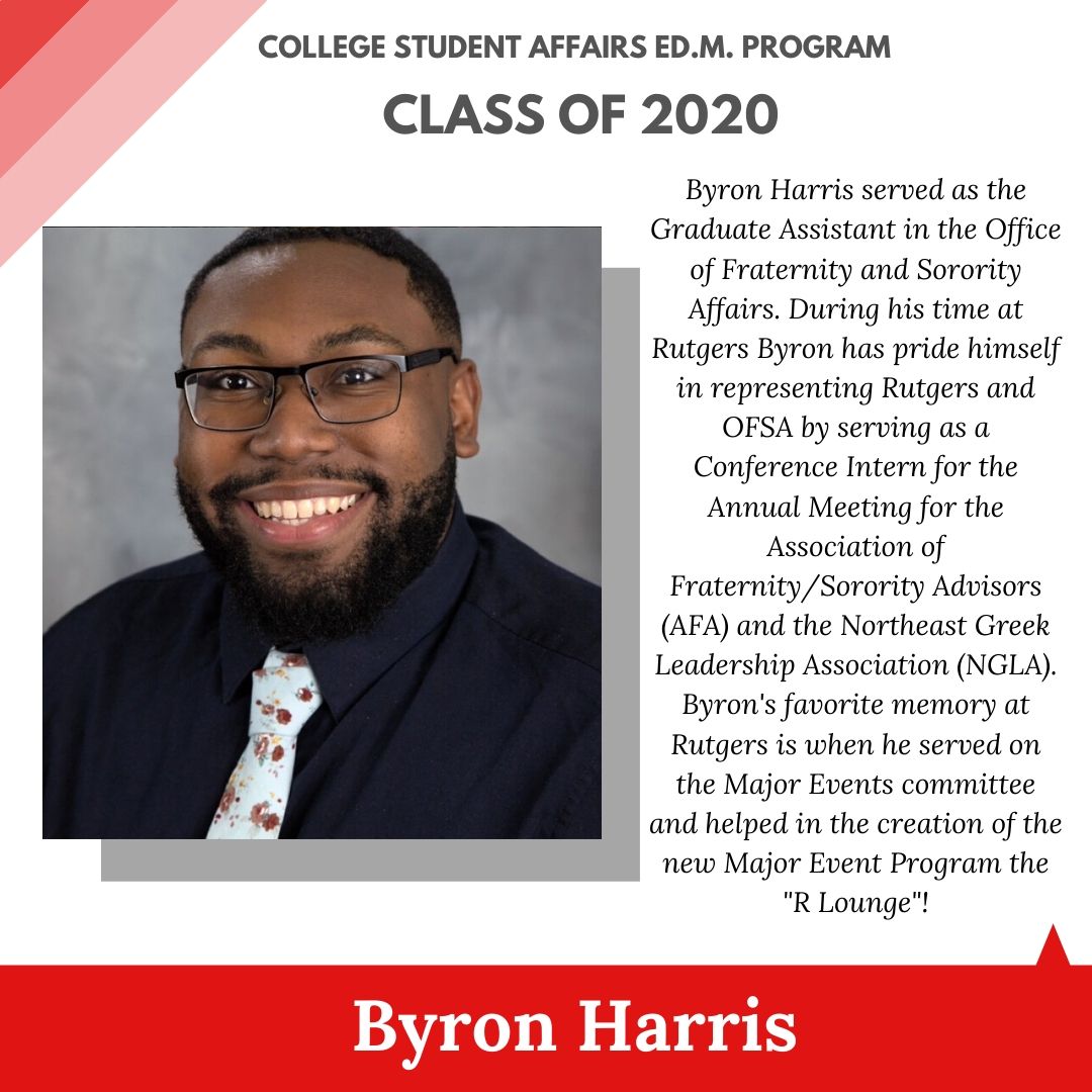 Rutgers_CSA's tweet photo. Next up in our CSA Graduate Spotlight Series is Bryon Harris! https://t.co/GgnqQnbZoJ