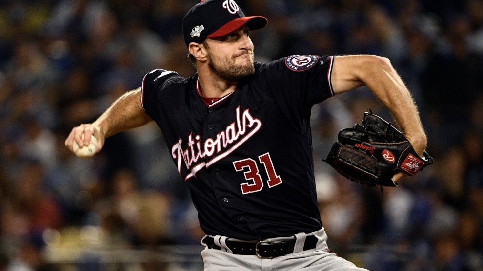 The starter is the pitcher who begins the game. His job is simple: pitch as well as you can for as long as you can.When the starter stops being effective, the manager will take him out of the game in favor of another pitcher.(Down below is Max Scherzer, baseball's psychopath)