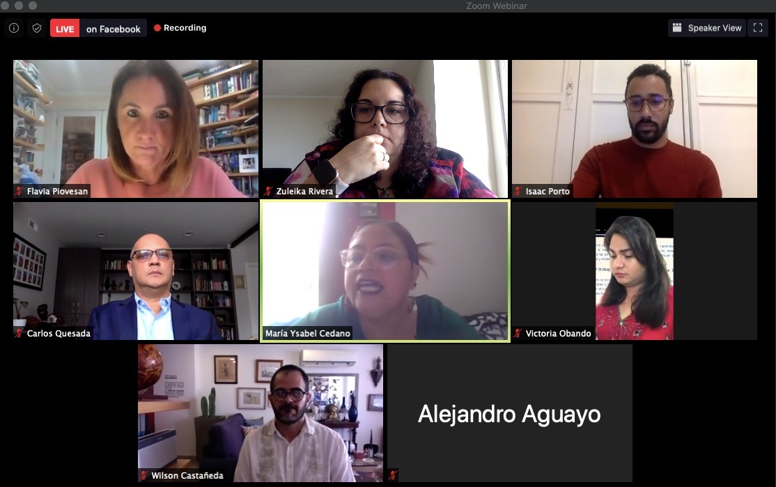 CIDH's tweet photo. Comisionada @FlaviaPiovesan, Relatora sobre los derechos de las personas #LGBTI de la @CIDH, participó en el Conversatorio Virtual “El Rol de la #CIDH en la crisis por #COVIDー19”, organizado por @raceandequality junto a personas #DefensorxsDDHH de la región. 1 https://t.co/wNxLLYVjGn