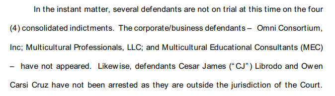 The two individuals offering the predatory loans, Librodo and Cruz, were apparently in the Philippines and were not pursued. Once the USAO secured Tolentino's plea, they were dismissed.So it's not like the victims got relief, or USAO got a plea/verdict, in a separate case. /15
