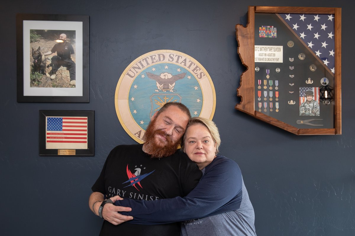 GarySiniseFound's tweet photo. U.S. Air Force (Ret.) TSgt Matthew Slaydon and his wife Annette were officially welcomed to their new R.I.S.E. specially adapted smart home in Colorado! GSF wishes to thank our donors for dedicating their time, energy, and resources to the construction of the Slaydon home. https://t.co/Grm8LvmPO1