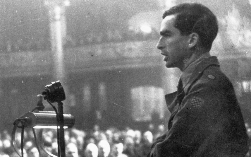 Speaking from the platform was the 27 year old Major Denis Healey, who had been beach-master at the Anzio Landings He told delegates that the social revolution was already underway in Europe.