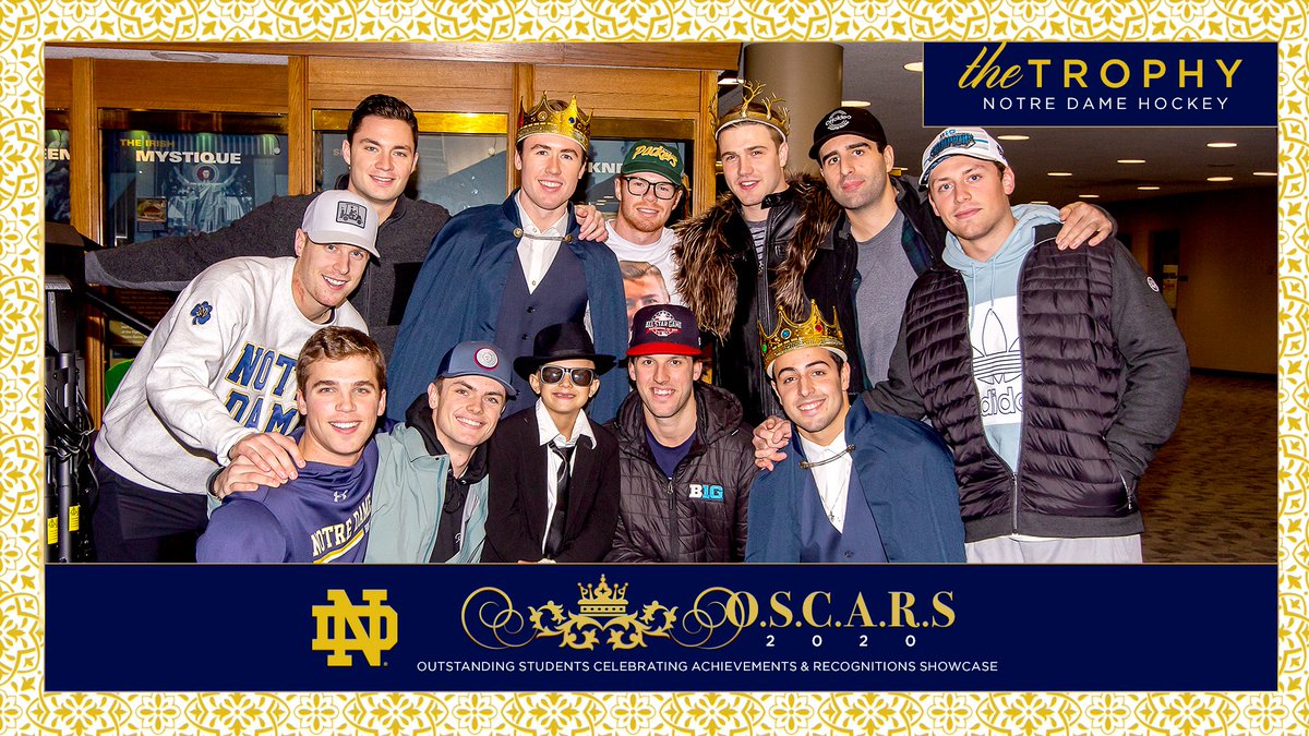 Given to the team who has made the most significant impact on the community through their service efforts, next up is the Trophy Award!☘️

🏆 Congrats to <a href="/NDHockey/">Notre Dame Hockey</a>! What an impact you've made on the Notre Dame community this year!

#NDOSCARS20