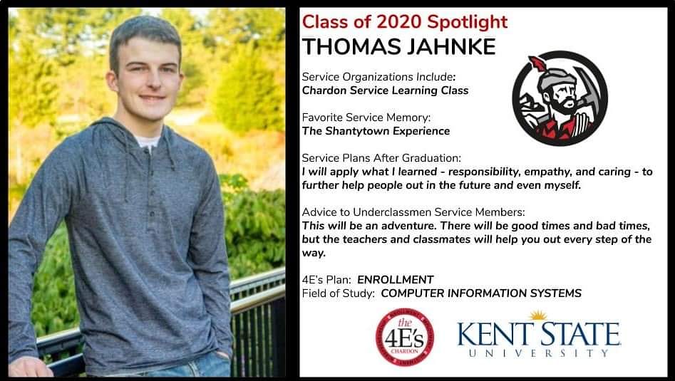 Class of 2020 Spotlight:
THOMAS JAHNKE
Congratulations and best wishes, Thomas.
#WeAreChardon 
<a href="/ChardonHS/">Chardon High School</a> <a href="/robmizen/">Robert Mizen</a>