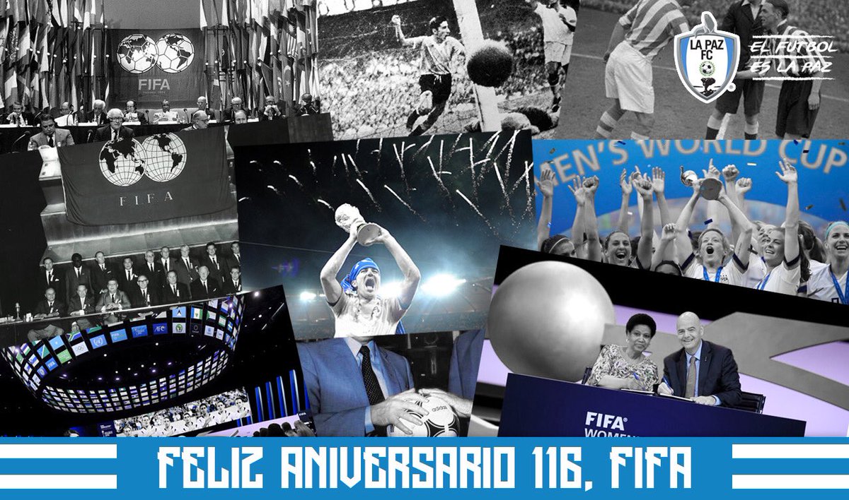 LaPazFC1's tweet photo. De parte de todos los que conformamos esta institución, felicitamos @fifacom_es por su 116 aniversario.

#ElFutbolEsLaPaz
🔵⚪️🌵 https://t.co/jbmgpfHQzG