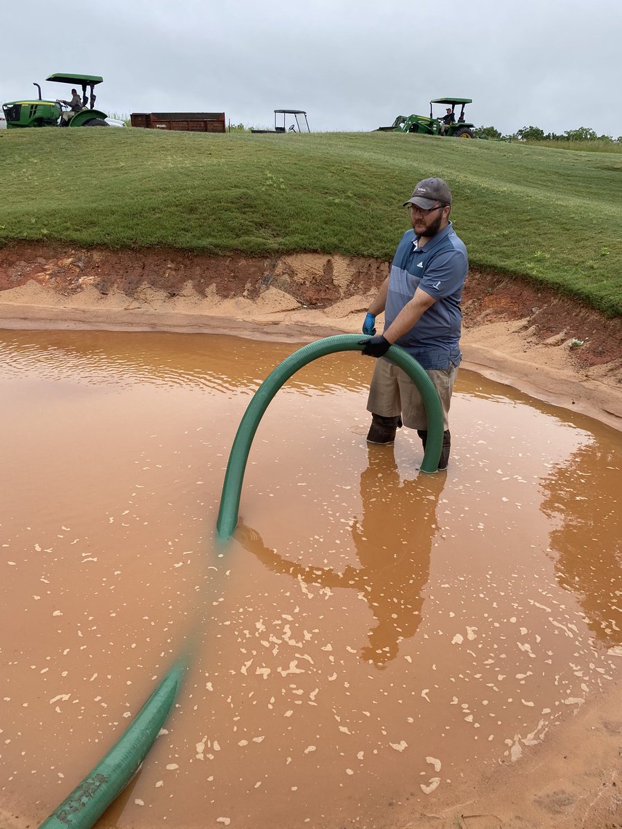 Flash flood left a mess at Cateechee yesterday. Hard day for turf team but they got the job done. Ready to open tomorrow