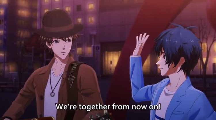 Ren saying this to Yuuto and the high five pretty much solidified itIt’s interesting since all this time Yuuto’s the one telling him to do things “together”, like “I want to form a band together with you” in ep 1, but this time, it’s Ren’s turn saying the “together” word