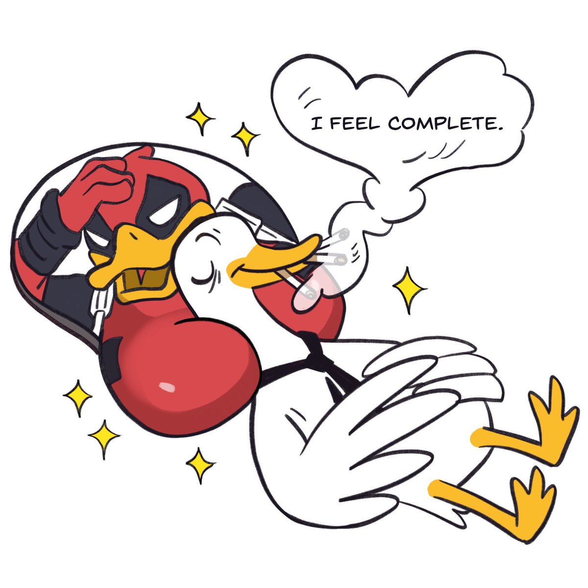 somehowart's tweet photo. Goosetaf’s Pure satisfaction
Frogboy Comic 30 Day Challenge: 【Day 25】
#comic #sketchaday #scadseqa #frogboy #drawing #illustration #characterdesign #30dayartchallenge #goose #frogboy30day #comicstrip #ratkins #satisfying #deadpool #marvel #deadpooltheduck https://t.co/GI4xUyhPTD