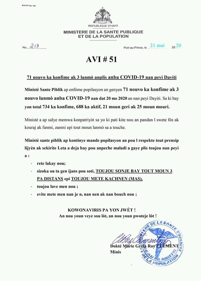 GhotalusM's tweet photo. 71 Nouvo ka....

Ann mete men pou mwens moun enfekte. https://t.co/ElOFGKrWeu
