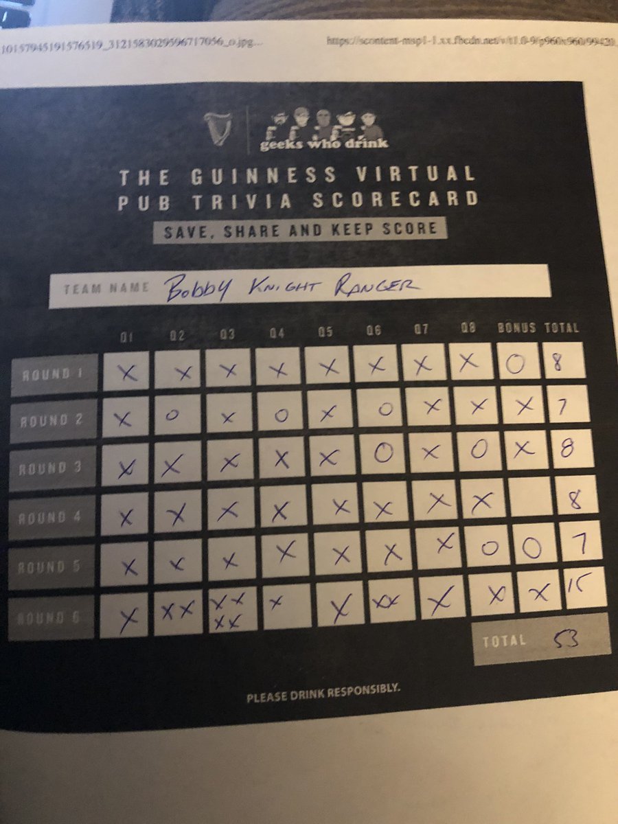 RealWadeMiller's tweet photo. @GuinnessUS Great time playing trivia tonight.  #wewilltoastagain https://t.co/8ZzgkQaMrp