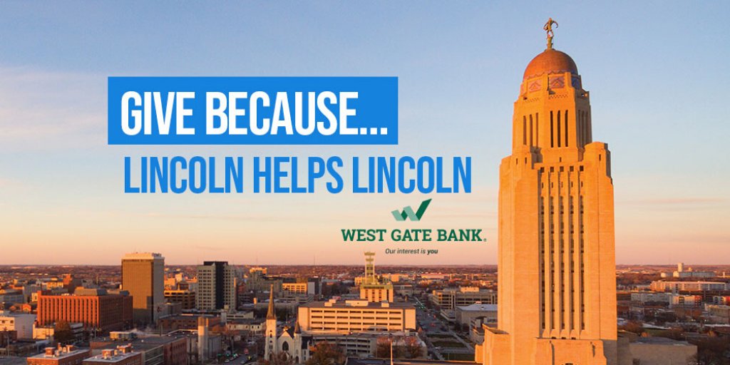 WestGateBank's tweet photo. As lead sponsor of #GivetoLincolnDay, we are thrilled to be able support our fellow community members. Mark your calendars for May 28 and donate at any of our Lincoln drive-thru locations or at the link! https://t.co/gKW0fMYCdT #GivetoLincoln #WestGateBank #GiveBack https://t.co/z3TwfnMHdI