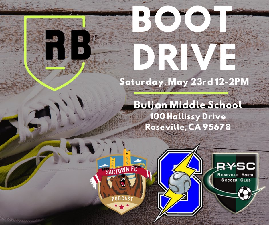 CalStormSoccer's tweet photo. Tune in to Good Day Sacramento tomorrow morning at 9AM PST to catch Cal Storm and Sactown FC Podcast discussing our boot drive ⚽️❤️ then, stop on by this weekend and drop off any old soccer cleats you have lying around the house! DM us if you need us to pick up your donations 🚗 https://t.co/v3l1gI1D1l