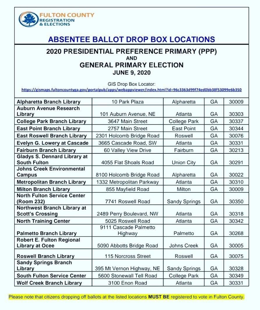 JudgeShermelaJW's tweet photo. 18 days away from Election Day!Don’t want to bother with a stamp? Drop your COMPLETED BALLOT &amp; SIGNED ENVELOPE in an Absentee Ballot Drop Box! Vote Shermela Williams - Superior Court Judge!
#ShermelaForJudge #BalanceOnTheBench
#JusticeWithMercy
#VoteShermela
#June9 #ATLPol
#GAPol https://t.co/VreGSzP1Cv