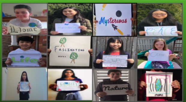 Why we love the earth.....thank you to our Grade 8 students for assembling this work of art.