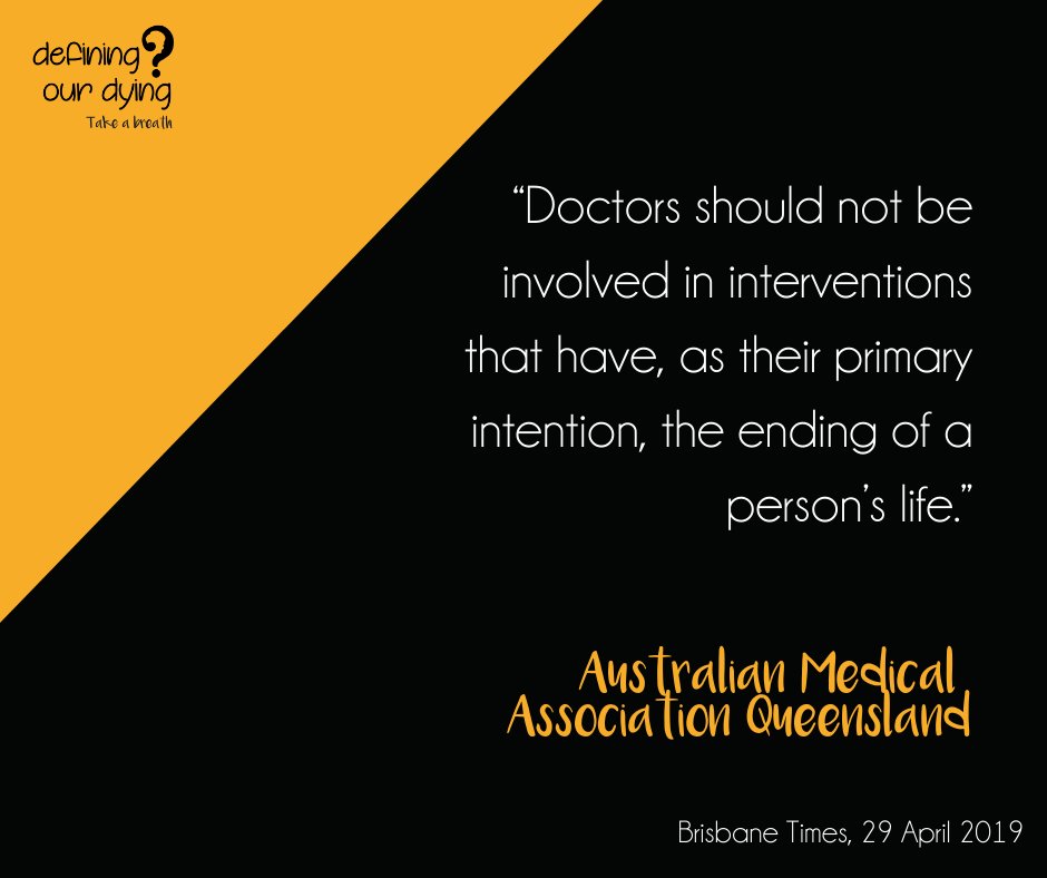 Let's not forget out medicos when considering #VAD. 
Shouldn't we listen to the experts....? #takeabreath #qldpol