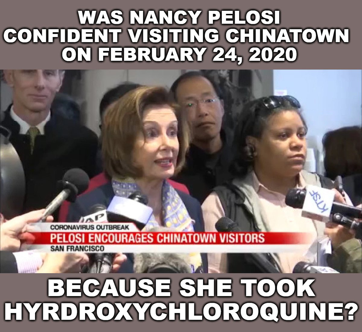 Michael Gee On Twitter Click For Full Photo Share If You Like It Nancypelosi Chinatown Sanfrancisco February24in2020 Everythingisfinehere Hyrdroxychloroquine Coronavirus Covid19 Qanon Meme Https T Co Yoygozjcam