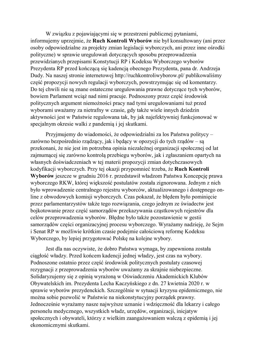 rkw2015pl's tweet photo. @TTkdTT @jozefmoneta Przypominamy Oświadczenie Prezydium Krajowej Rady Koordynatorów Ruchu Kontroli Wyborów.
https://t.co/gFfNVhzXRP https://t.co/bl0pCHoV9y