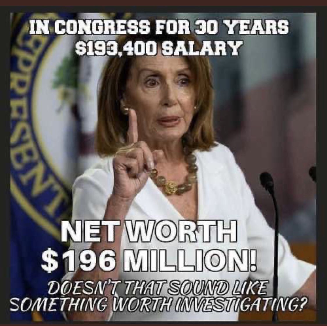 OnTheRight2020's tweet photo. @Redhead4645 @Suzanq1 @POTUS Totally agree! Boozy Pelosi is a disgrace.She's also a corrupt, lying, cheating sack of "doggy doo" who needs to be removed from officAlso, how did the b!tch get soo rich?!! Let's investigate and see who owns her #boozeandbotoxpelosi #BoozeAndBotox #nancypelosiisunfitforoffice https://t.co/w4njKQJkCs