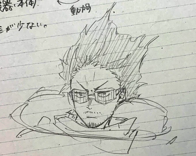 ざわぁ…ってしてる相澤描きたいけどゴーグル描けん 