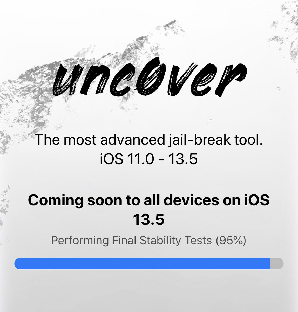 0mn1Stack's tweet image. The #unc0ver #jailbreak is now at 95%!!