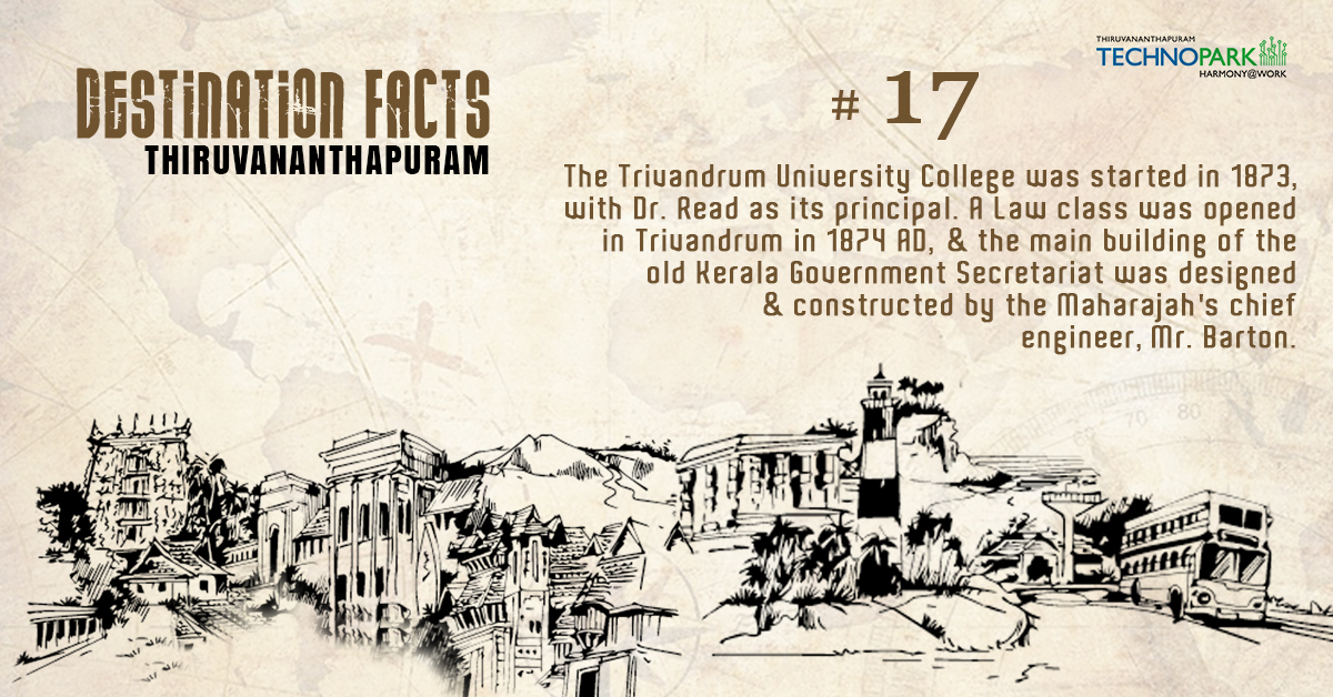 mytechnopark's tweet photo. To see the future, you have to experience the past.

Destination Facts #17 - Thiruvananthapuram.

#Technopark #TechnoparkTrivandrum #Trivandrum #TechnoparkToday #WhatsAroundTrivandrum #TechnoparkDiaries #Kerala #TrivandrumGram #ItsTrivandrum #DestinationFacts https://t.co/PgwBMc1Ven