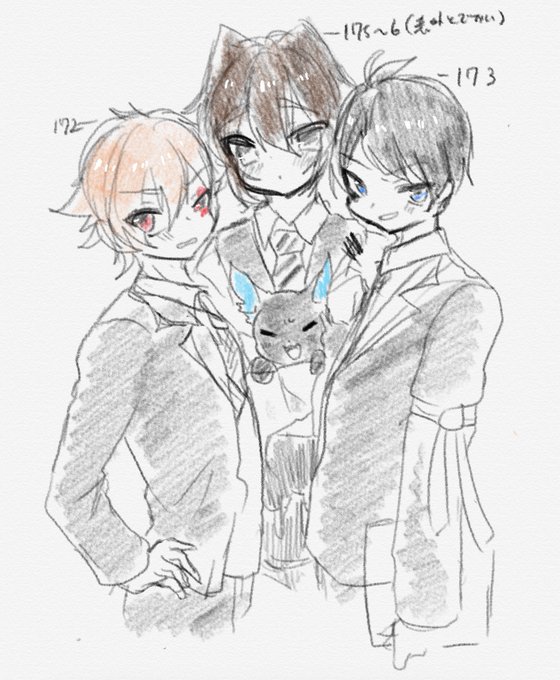 ※顔あり監督生注意
らくがき❤️♠️グリムと監♂
#twstプラスB 