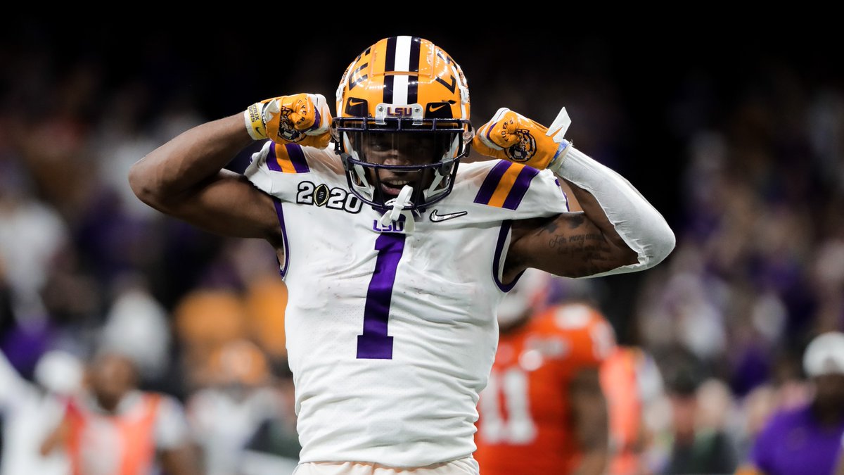 PFF_College's tweet photo. Highest graded returning power five WRs on verticals (go, post, corner) in 2019:
1. Ja'Marr Chase, LSU
2. Seth Williams, Auburn
3. David Bell, Purdue
4. George Pickens, Georgia
5. Justyn Ross, Clemson https://t.co/RXySjDRraH