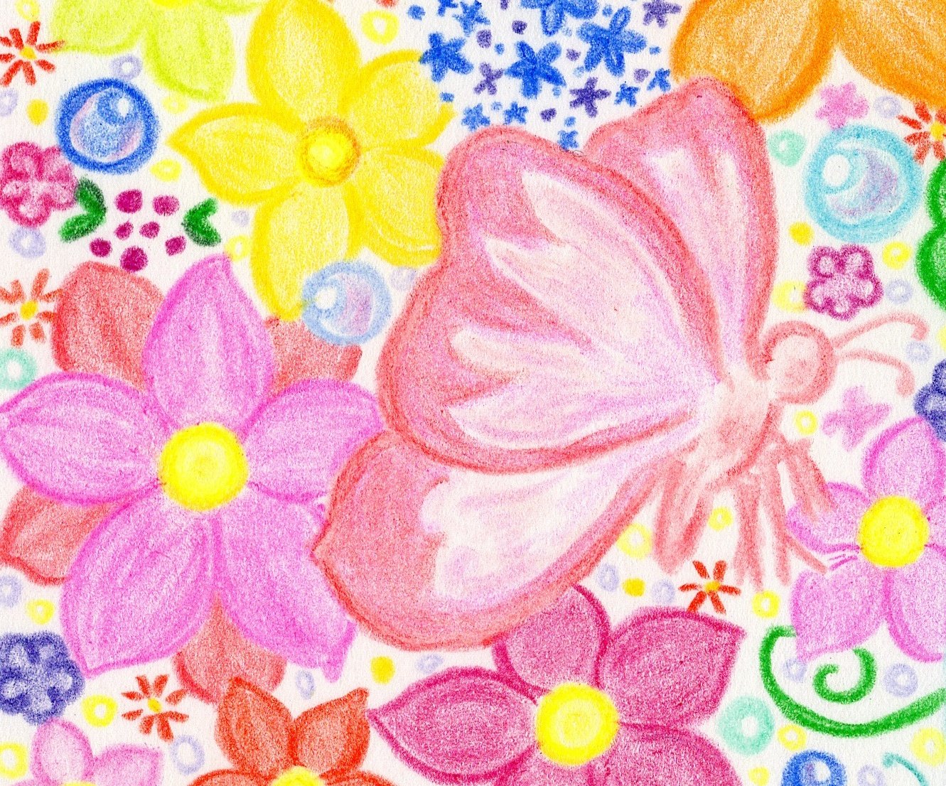 ট ইট র 和花葉 桃色の蝶々 色鉛筆画 イラスト お絵描き オリジナル アナログ 花 蝶々 T Co Mpux55ufeq ট ইট র