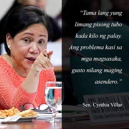 jemanorange's tweet photo. Cynthia Villar looking down on Farmers, on Nurses, on Research, and on Middle Class workers. 😡

[Posted by Redj Zaguirre on FB] https://t.co/XQqLQMkeKm