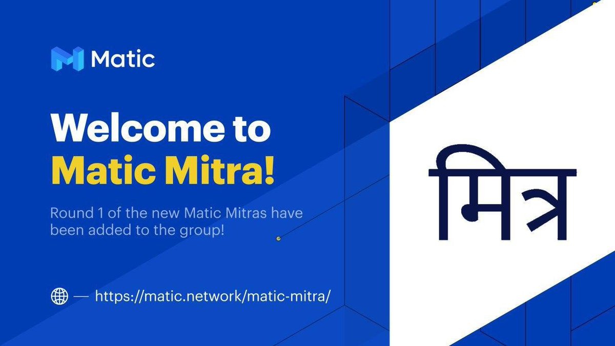 0xchandresh's tweet photo. Weβre excited to announce the newest round of #MaticMitras to join our program! π
https://t.co/Eck6XluXvp
Congratulations everyone πΎπ₯ https://t.co/Z6xObDeKv1