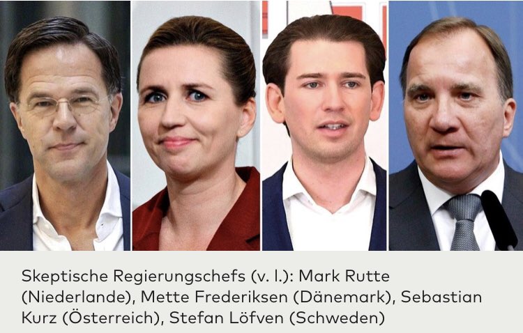 annamakoll's tweet photo. #FF for the glorious 4. 
Thank you for keeping #Europe 🇪🇺 together. 

Mark Rutte 🇳🇱 @MinPres 
Mette Frederiksen 🇩🇰
Sebastian Kurz 🇦🇹 @sebastiankurz Stefan Löfven 🇸🇪@SwedishPM 

#Eurobonds #Recoverybond #coronawashing https://t.co/vjh3UF3ffH
