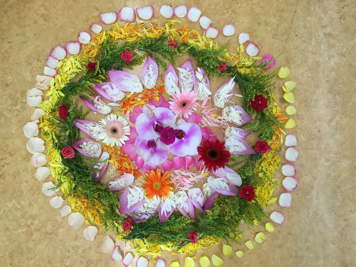 KennyAndersen2's tweet photo. G2 creating and appreciating cultural art forms in HWEO. “Our mandala represents trash because we collected the parts no one wanted instead of using new flowers to show we value nature.” #uniquelyunis #TeachSDGs #pypchat https://t.co/LKE7QA1TIi